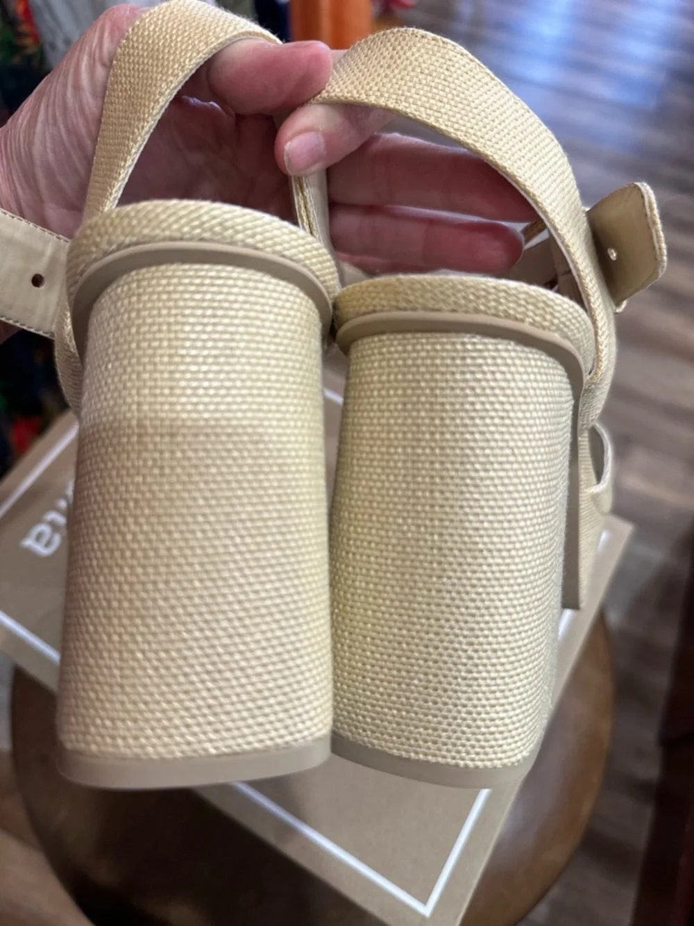 Dolce Vita Bobby Natural Raffia Platform Sandal with Ankle Strap NWT size 9.5 - Picture 7 of 8